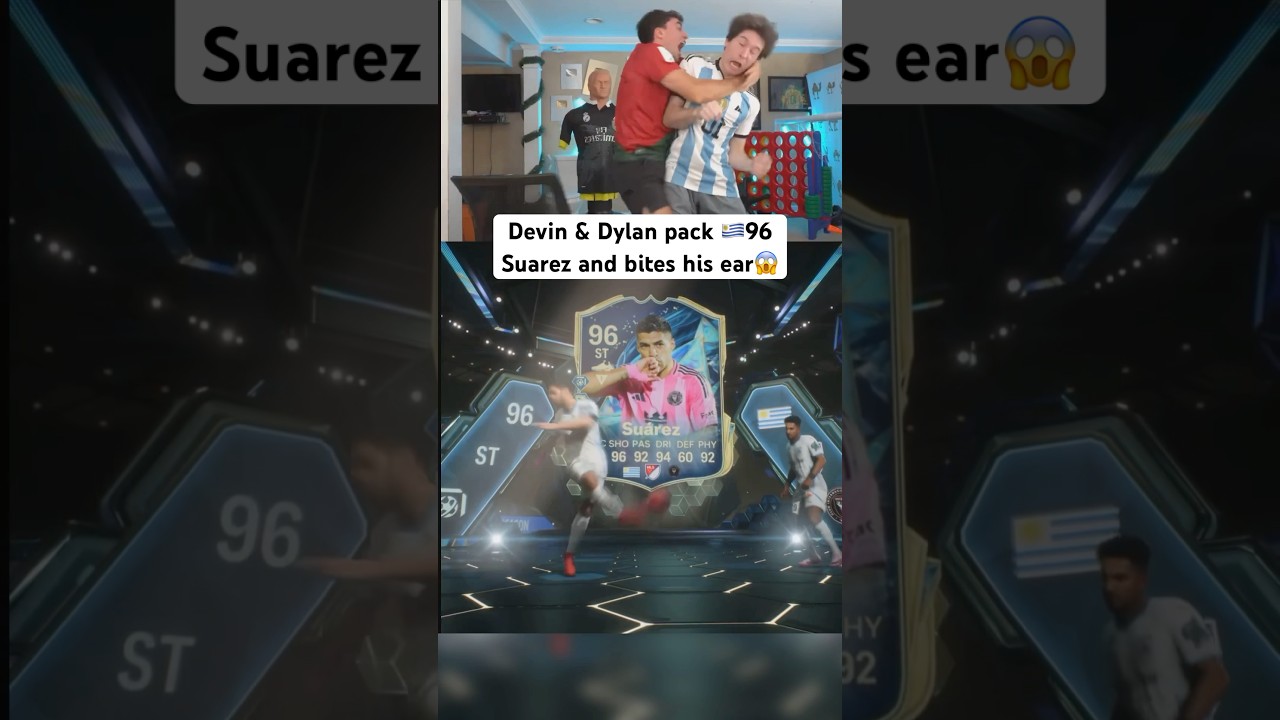 Devin & Dylan pack 🇺🇾96 Suarez and bites his ear😱
