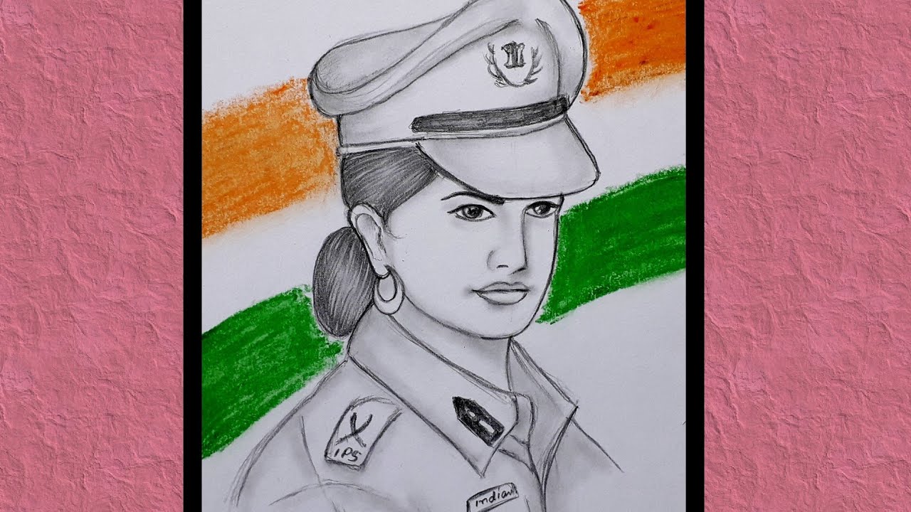 Very easy IPS girl drawing with pencil/savitribai phule jayanti special drawing/mahila mukti din