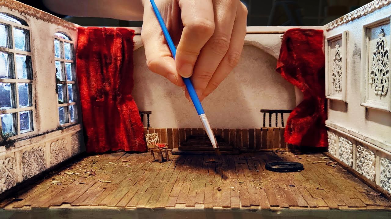 How to Make a Miniature Abandoned Theatre | Diorama Theatre | Abandoned Building