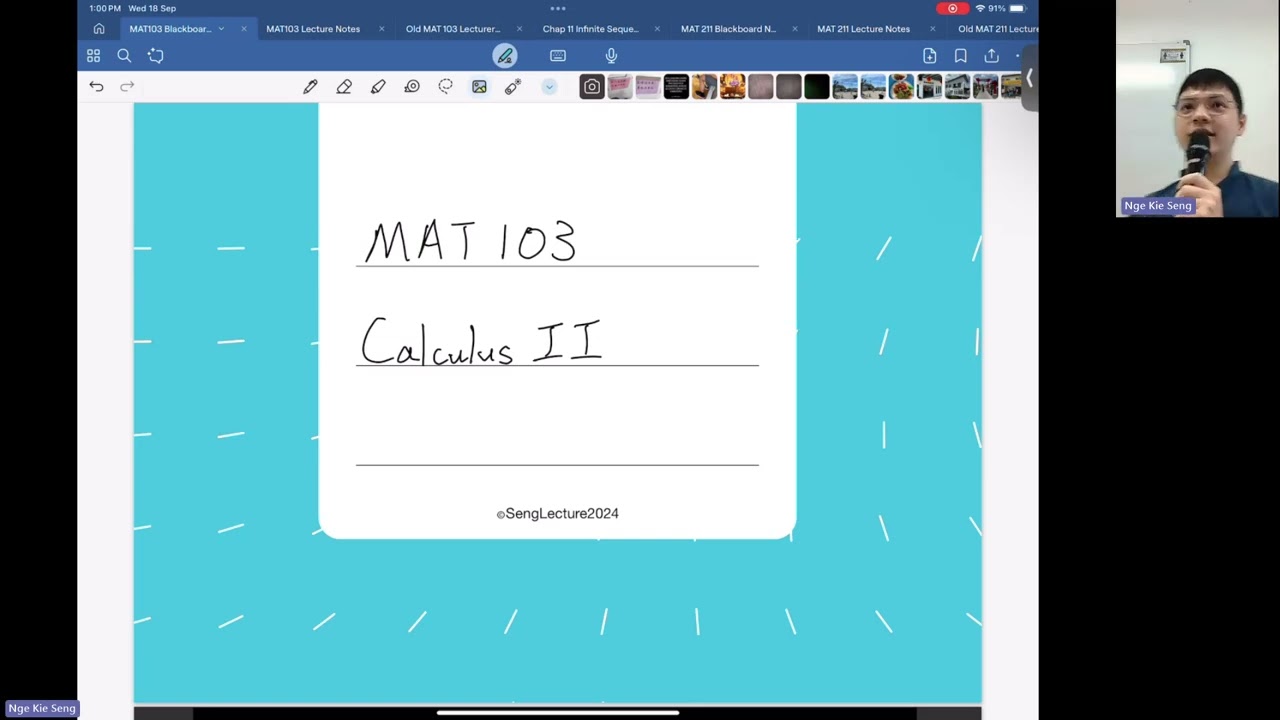 【Vector Calculus Lecture 1】Sequences as functions | MAT103 Nge Kie Seng 20240918