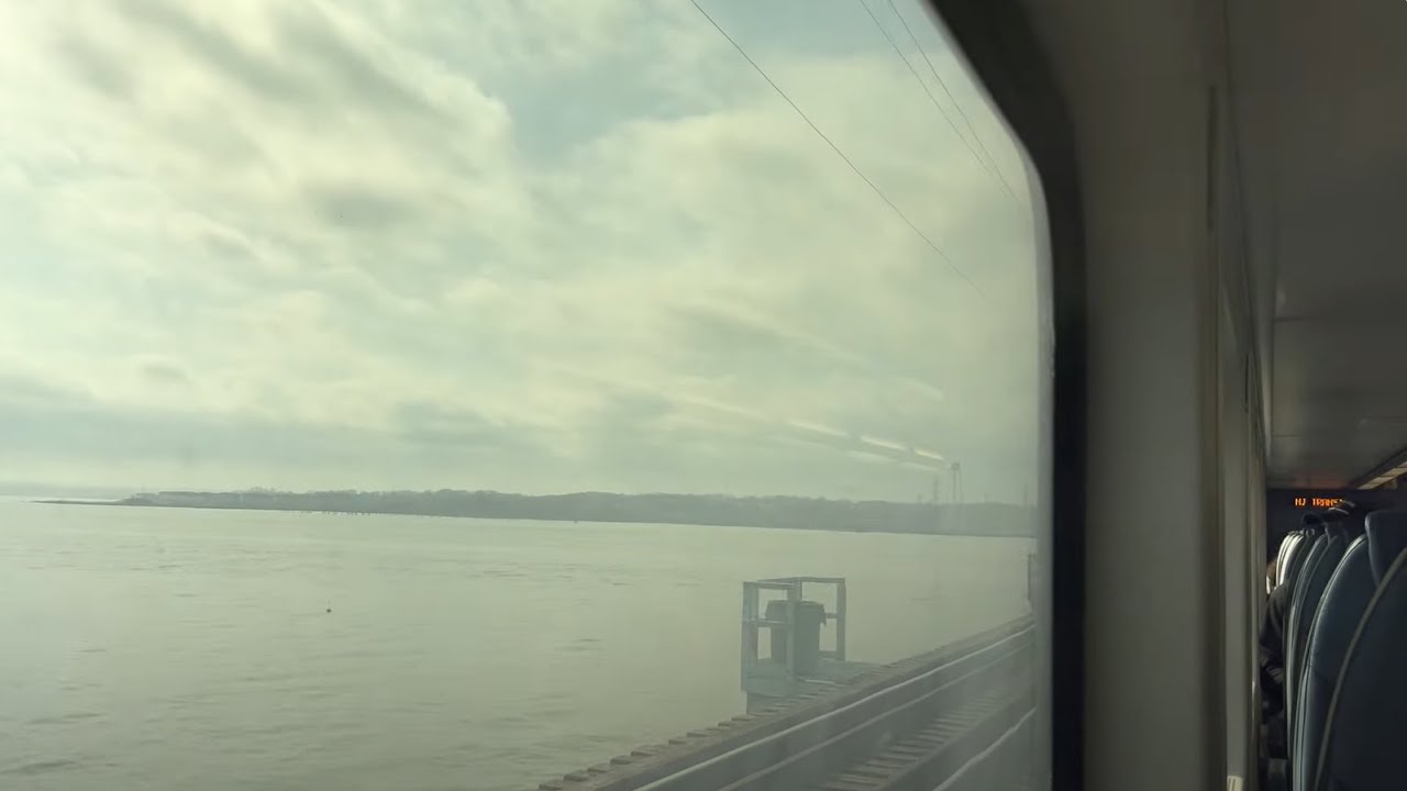 Enjoying a nice train ride on NJ transit from New York Penn Station NY to long branch NJ.