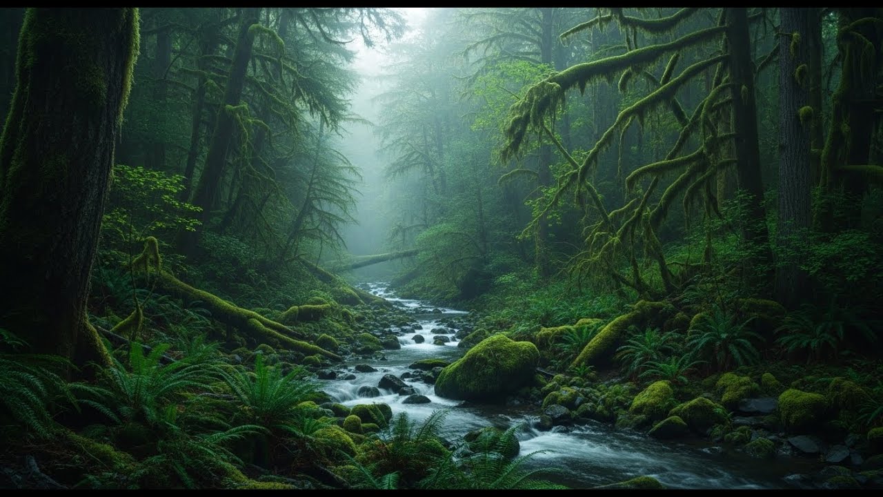 Olympic National Park, Washington — Mossy Forest Stream | 4K Nature ASMR