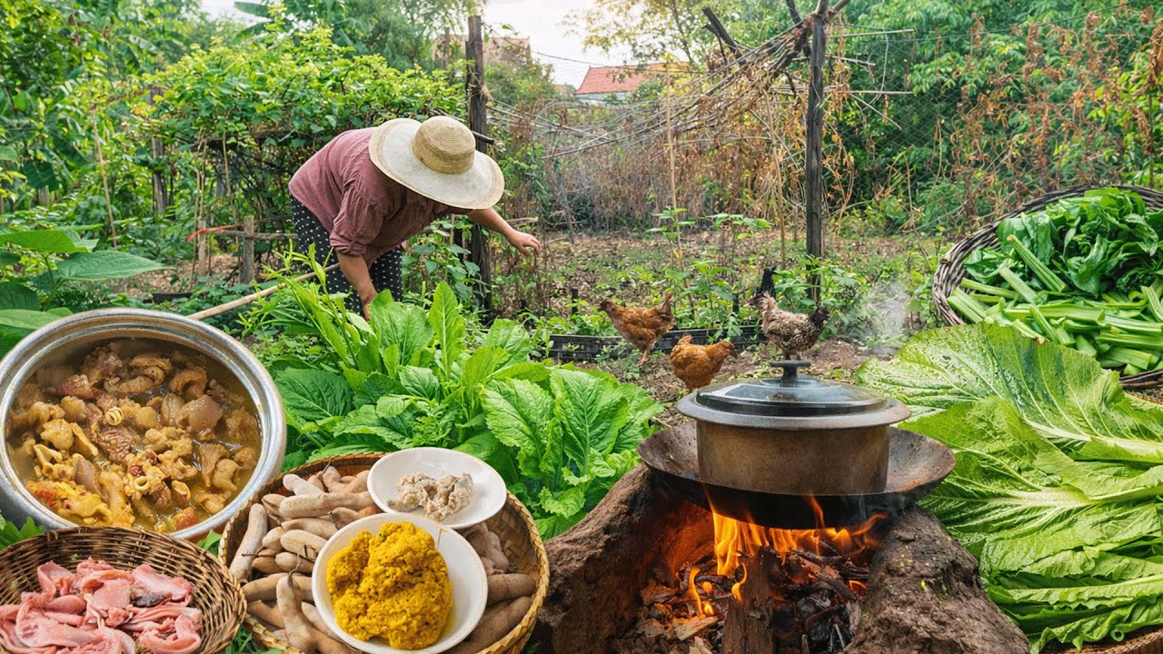 Traditional Village Food | Organic Village Food cooking in countryside
