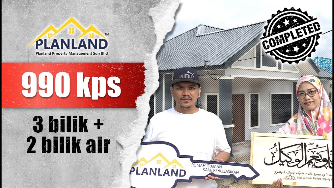 rumah berkeluasan 990kps dengan 3 bilik + 2 bilik air.