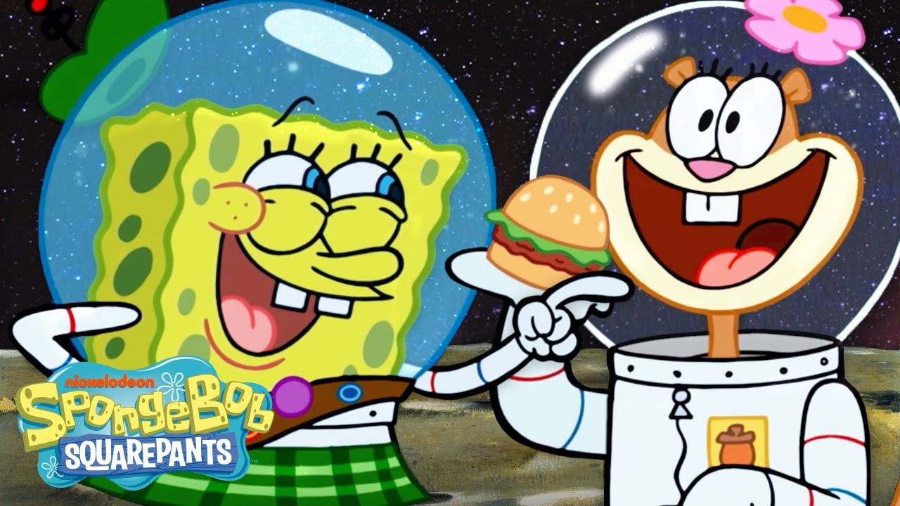 SpongeBob Flies to the Moon! 🌕 w/ Sandy | 