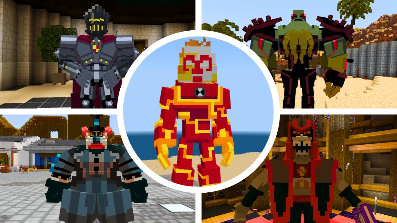 Minecraft x Ben 10 DLC  - All Bosses/All Boss Fights | Minecraft Bedrock Map