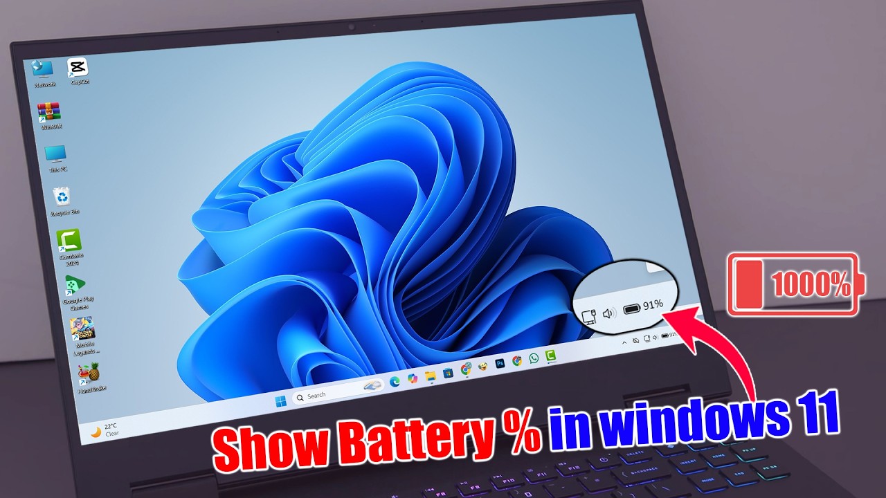 How to show battery percentage in Windows 11