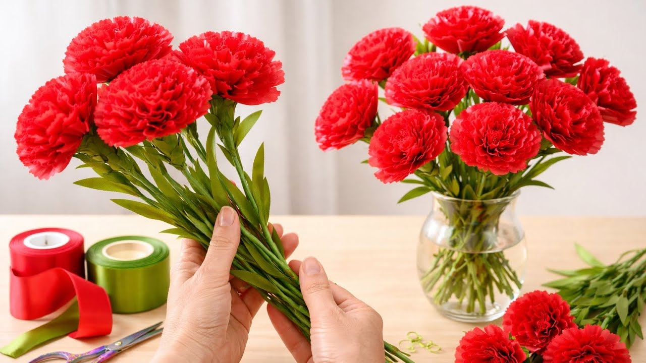 how to make flower from shopping bags