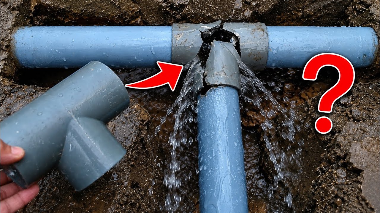 Chia sẻ cách xử lý thay T ống nước Pvc cỡ lớn trong không gian hẹp #meodoisong #pvc #meovat