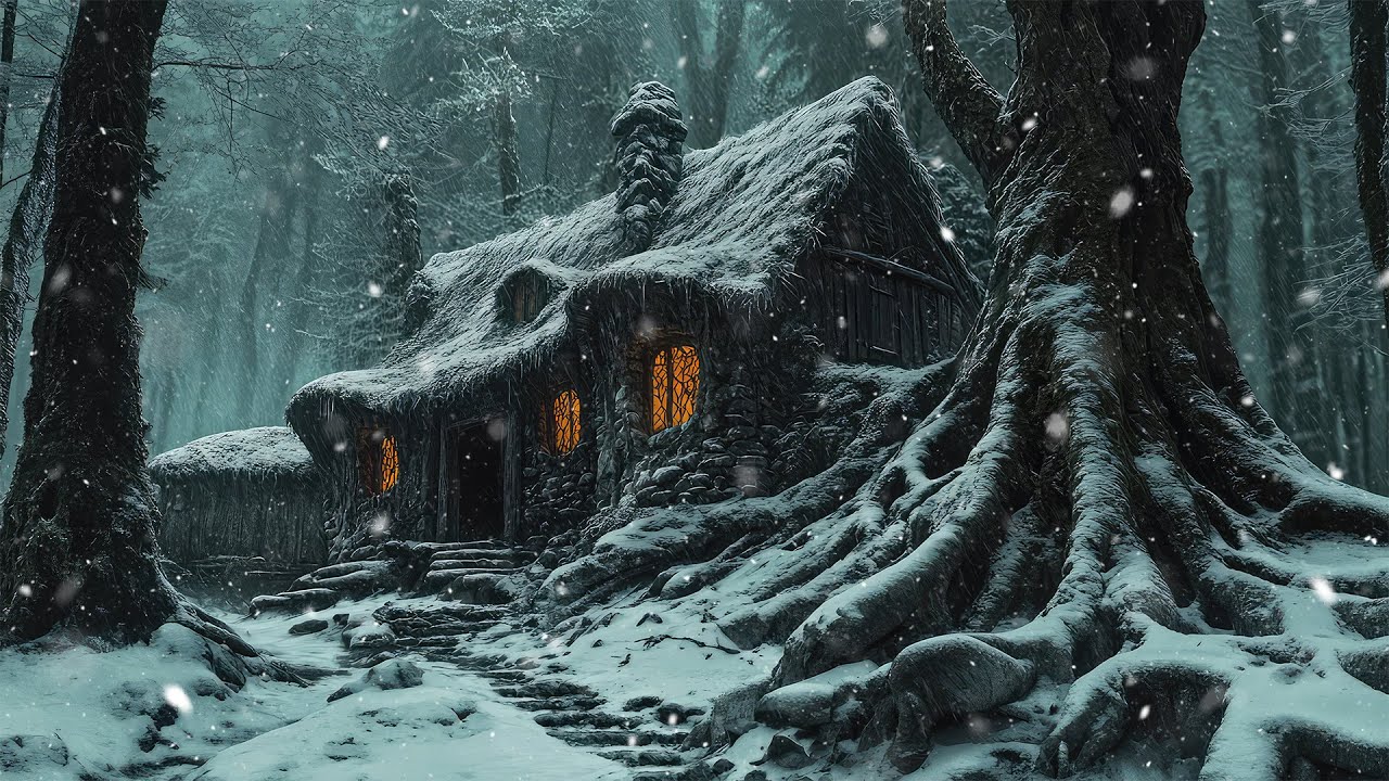 The Hidden Cabin of the Frozen Forest | Medieval Celtic Winter Ambience for Sleep & Relaxation