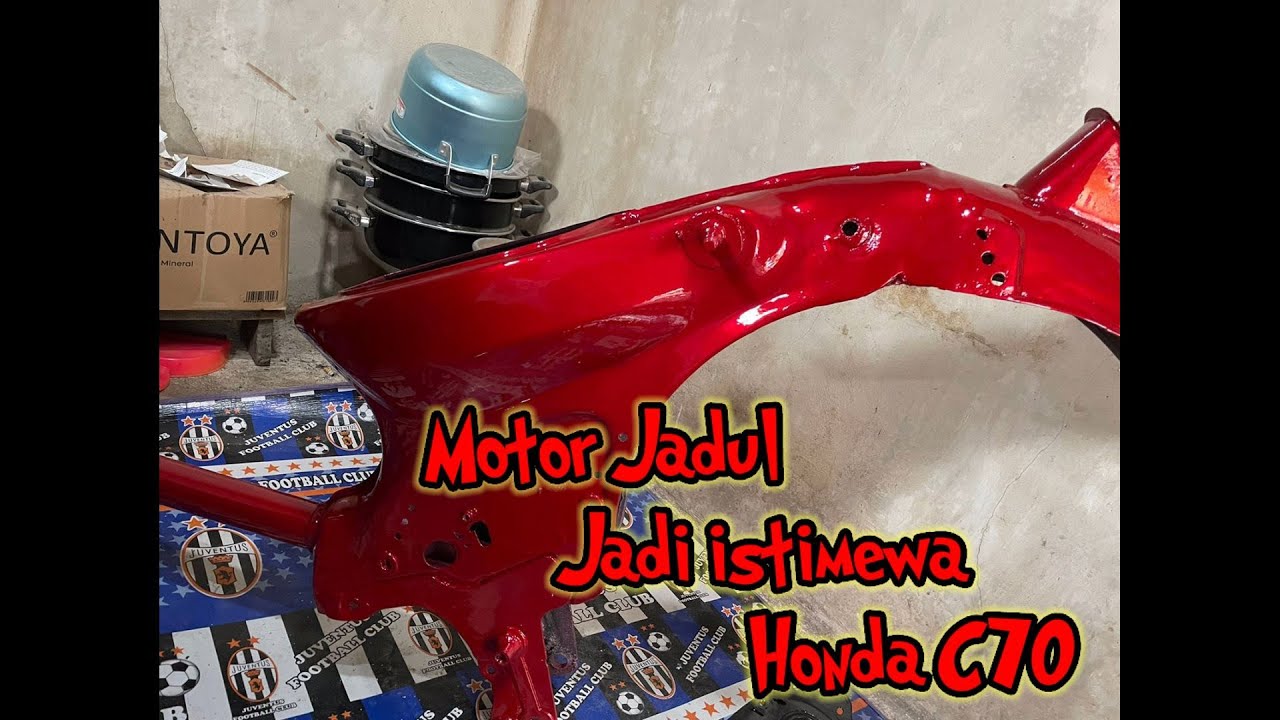 Repaint honda C70 , motor jadul jadi mewah // merah candy