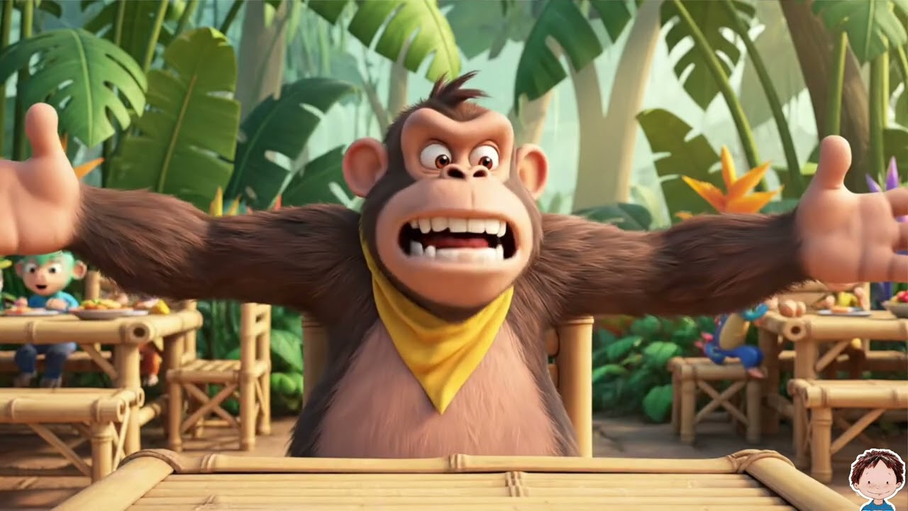 🐵 Monkey and the Crazy Pizza Party | Funny Hinglish Jungle Poem 🍕