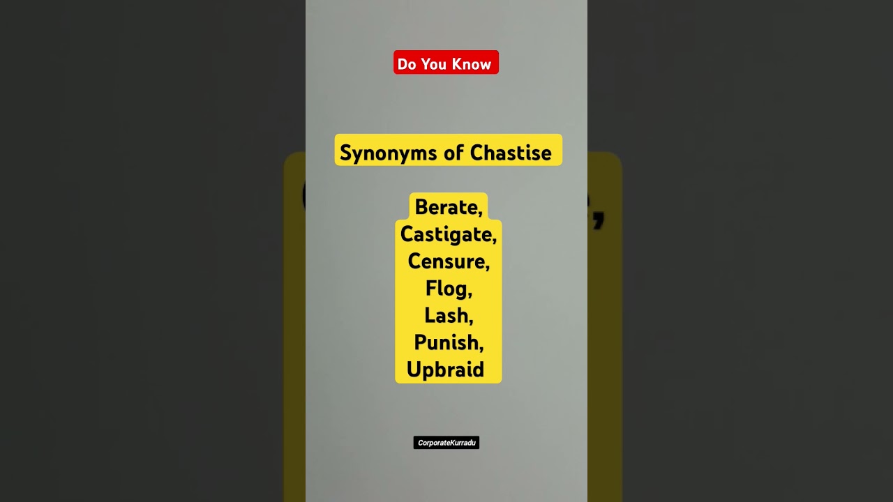 7 Synonyms of Chastise | Corporate Kurradu | #shorts #synonyms #english #learn #shortsfeed #short
