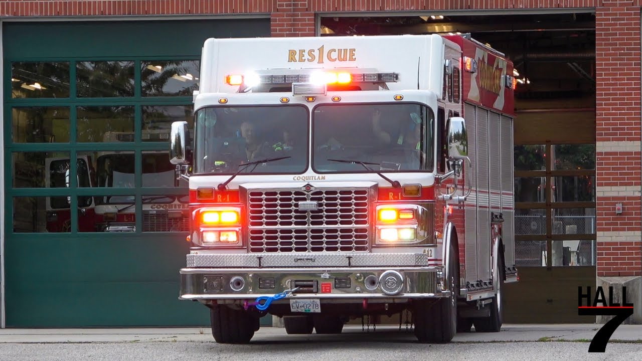 Coquitlam Fire Rescue - Engine 1, Rescue 1, & Car 5 Responding