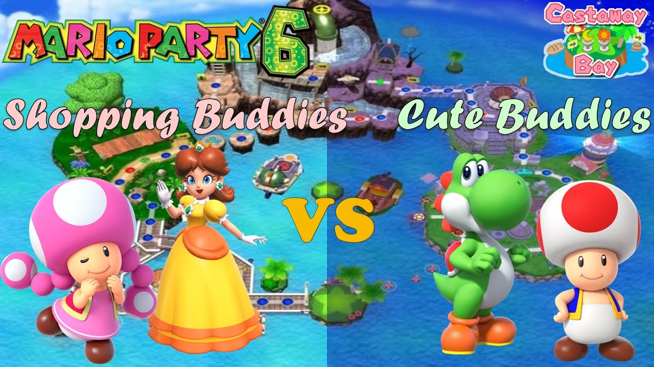 Mario Party 6 - Toadette & Daisy vs Toad & Yoshi - Castaway Bay
