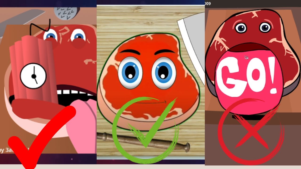 All Charlie the Steak but 1D vs 2D  |  WELL DONE - animations Compilation | New Game