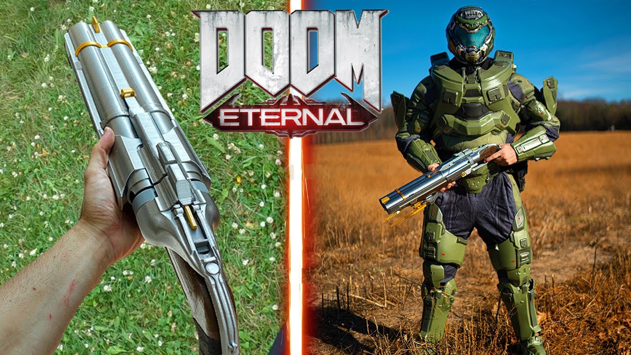Геймплей страйкбольного DOOM SLAYER с двуствольным 40-мм «супердробовиком»!