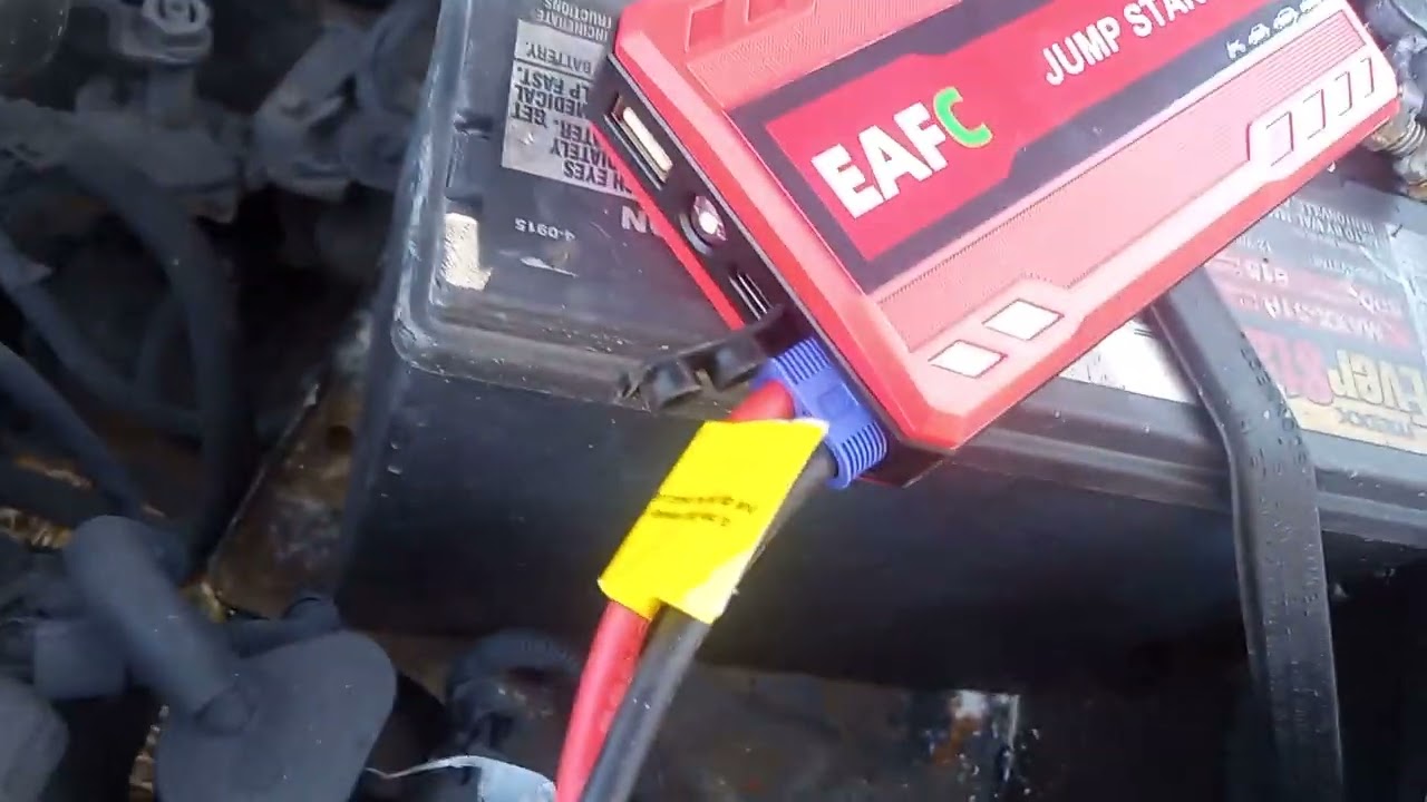 jump starting my Kia with the jump starter box off of TEMU.. WORKS GREAT