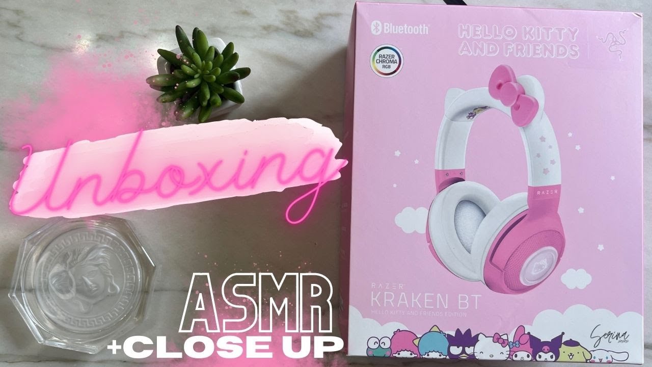 Hello Kitty Razer Kraken BT Bluetooth Headset Unboxing ASMR + Close Up