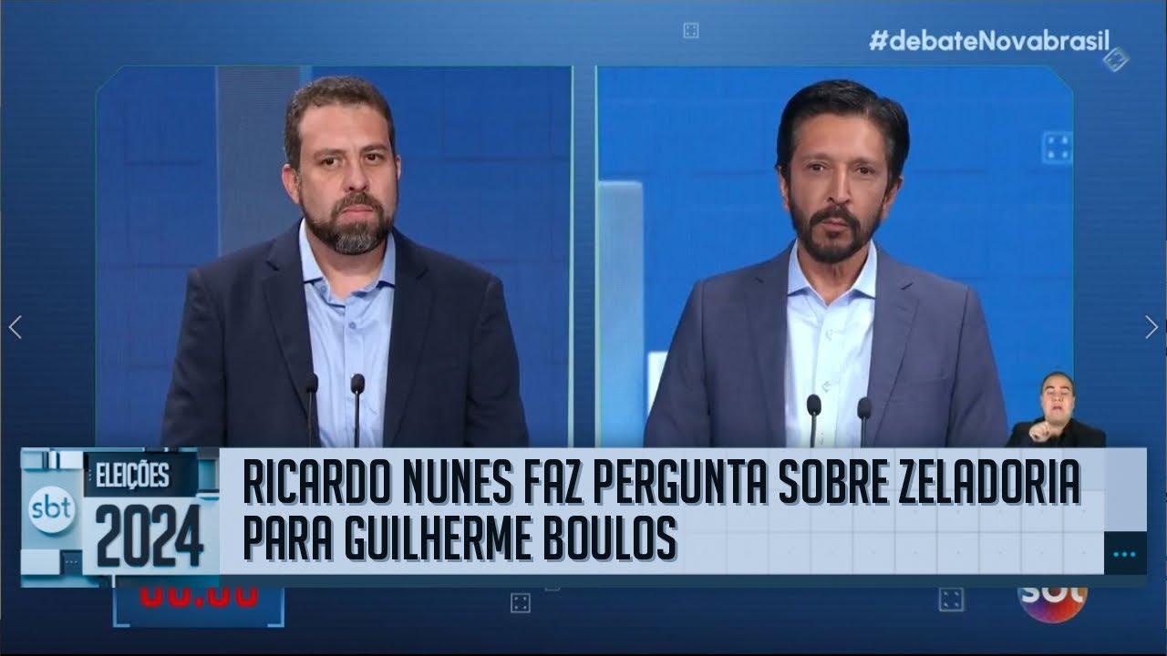 Debate SBT: Ricardo Nunes (MDB) faz pergunta a Guilherme Boulos (PSOL) sobre zeladoria