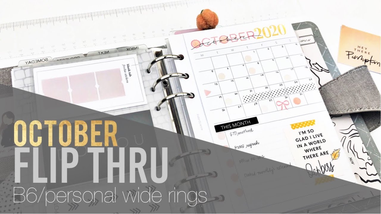 personal WIDE rings | planner flip through | Kikki K B6 rings | OCT 2020
