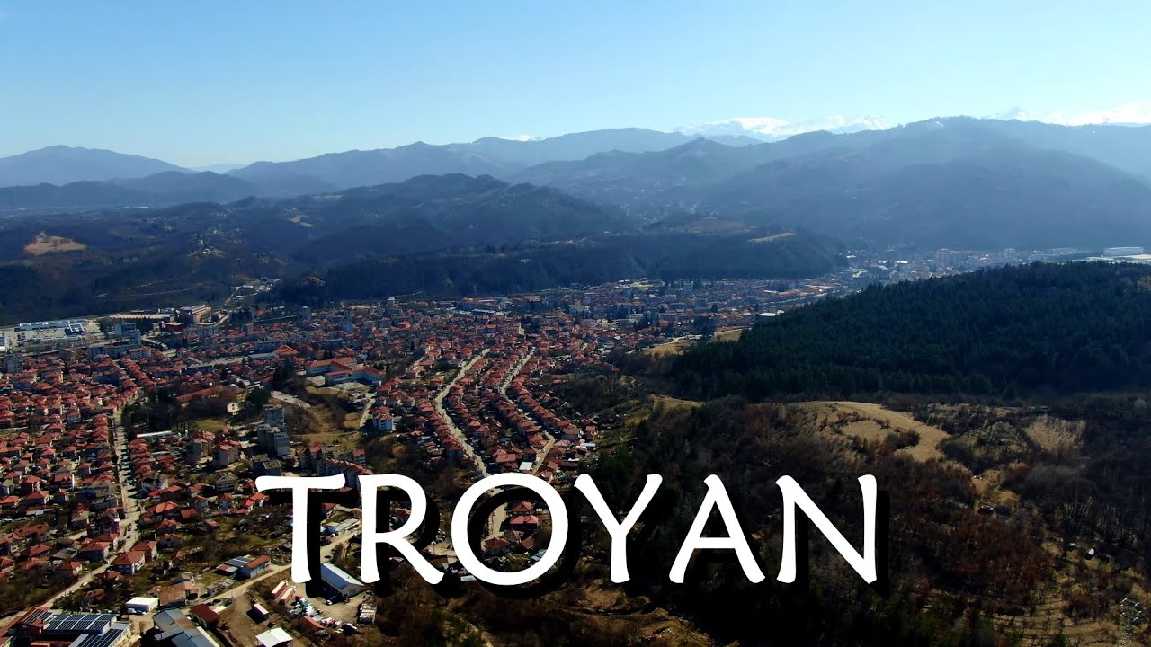 Beautiful views from the mountain town of Troyan in early spring [drone 4k]
