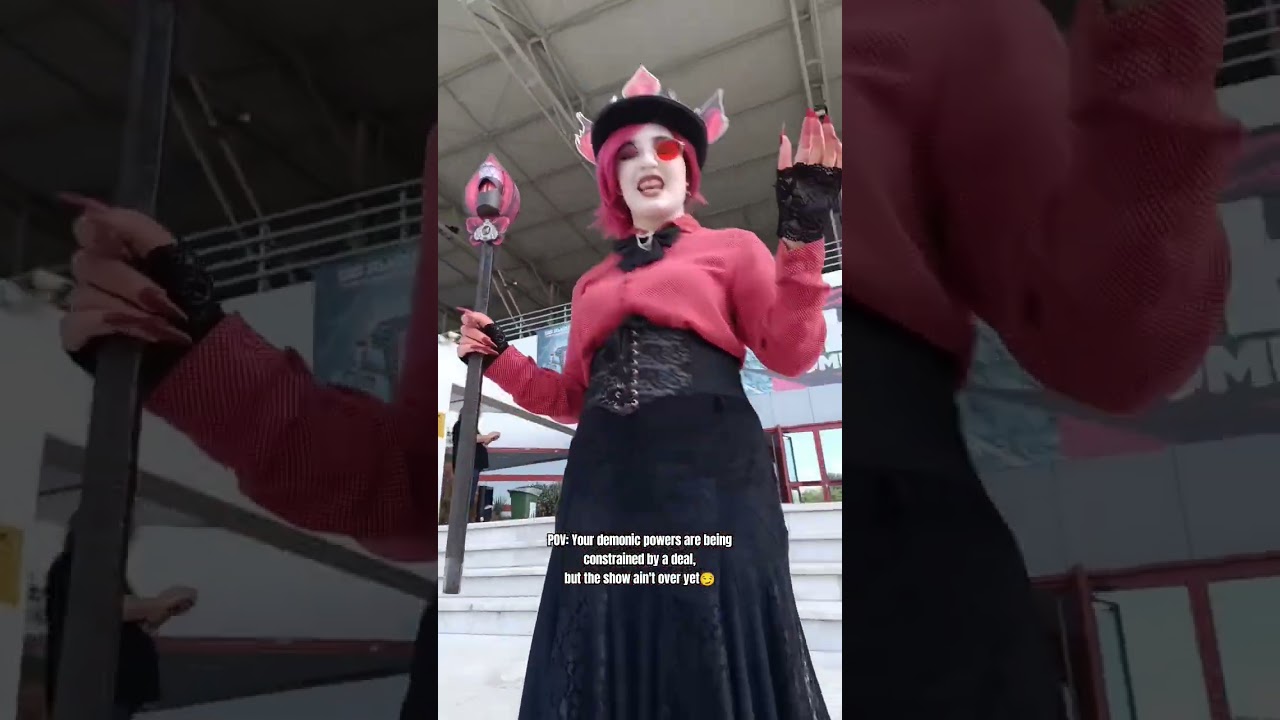 demonic shenanigans at the con⚡👀😈#alastor #cosplay #hazbinhotel #alastorcosplay #cosplayer