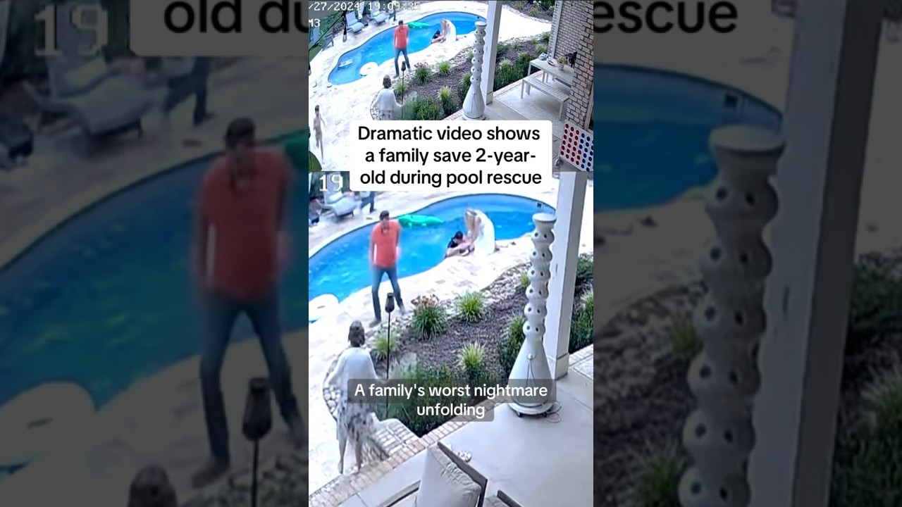 Dramatic video shows a family save 2-year-old during pool rescue