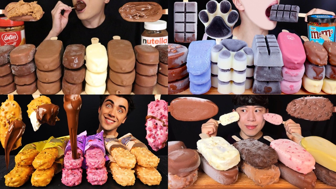 🍫CRUNCHY CHOCOLATE ICE CREAM MUKBANG🍦 | Best Satisfying Eating Sounds ASMR Compilation 🤤🎧