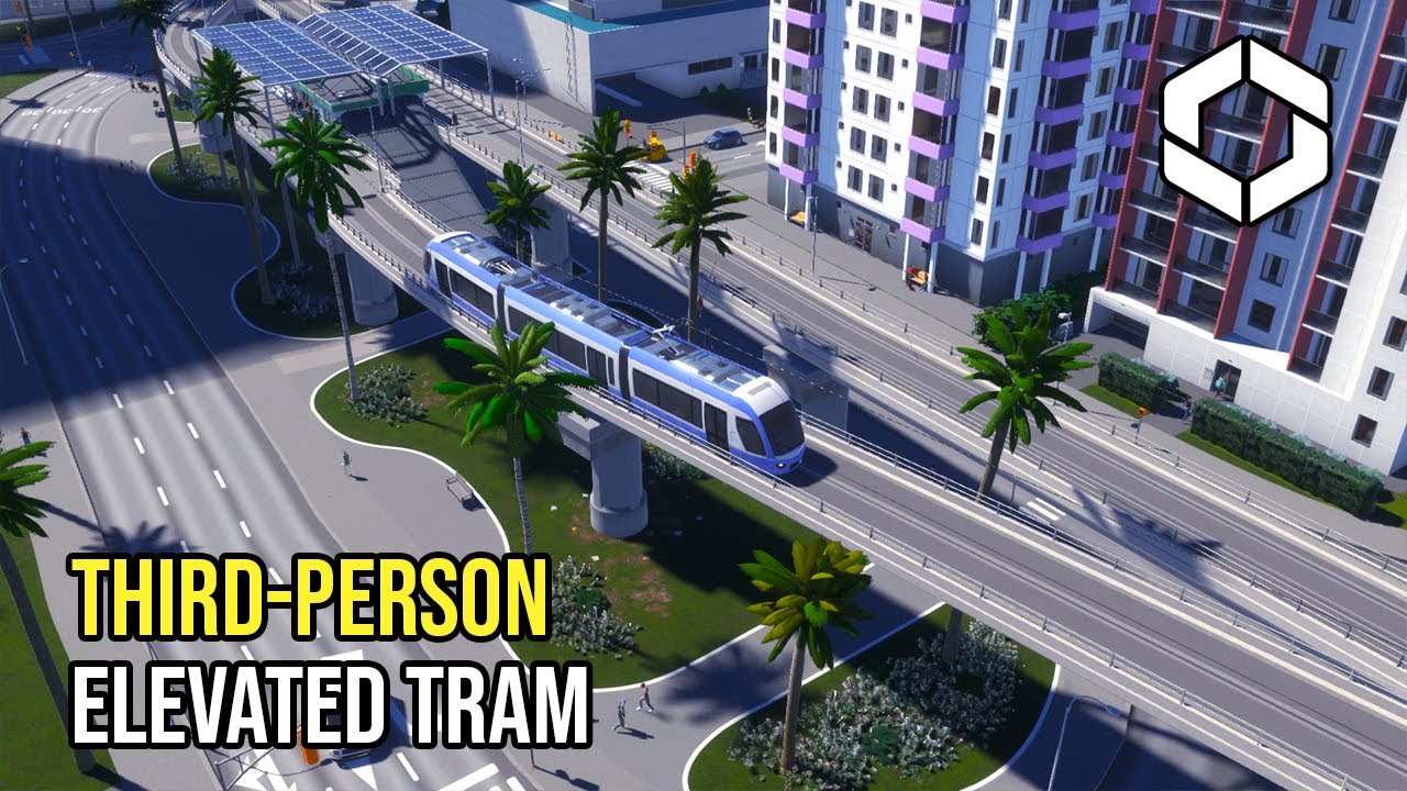 Third-Person Elevated Tram Ride | Cities Skylines 2 3rd Person Ride | Coraline City