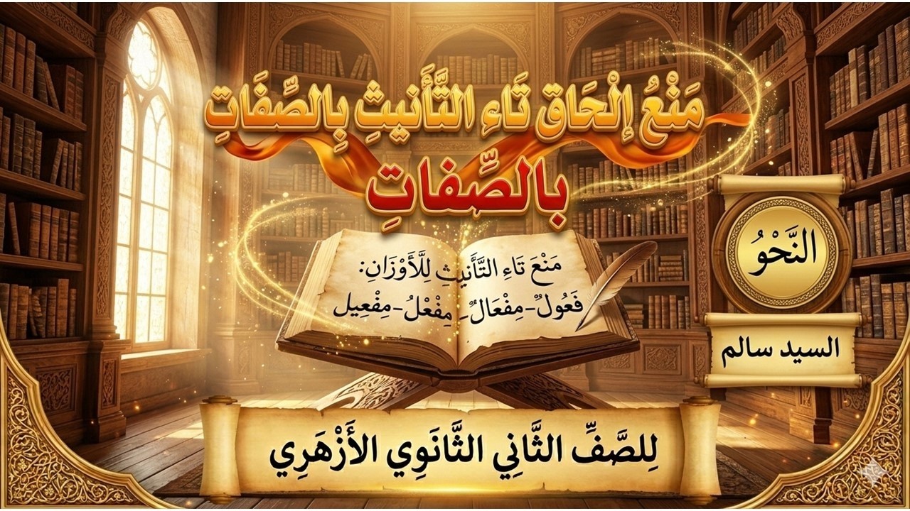 متى يمتنع إلحاق تاء التأنيث بالصفات؟ | فنيات النحو للأزهر الشريف | الأستاذ السيد سالم