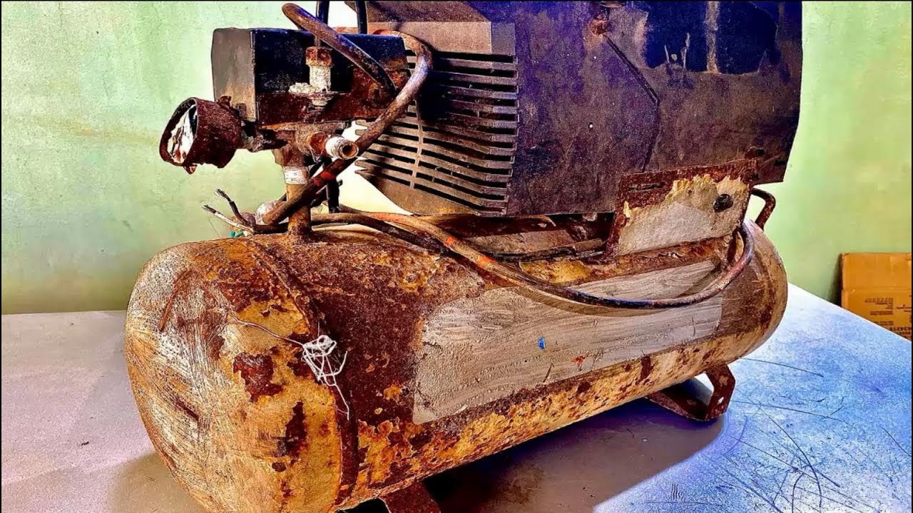 Air Compressor Restoration Old  - Restore Air Compressor Damaged Cheap China