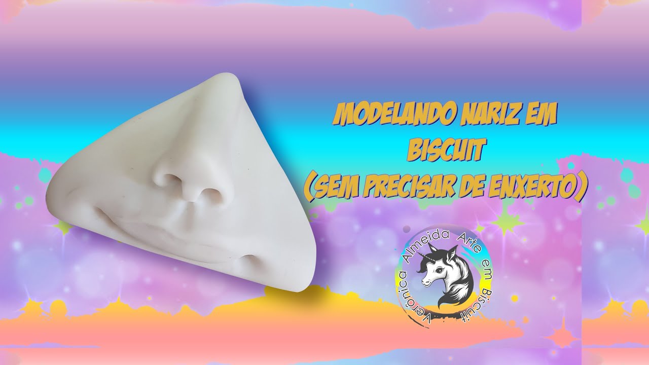 Modelando nariz em biscuit. (Sem enxerto)