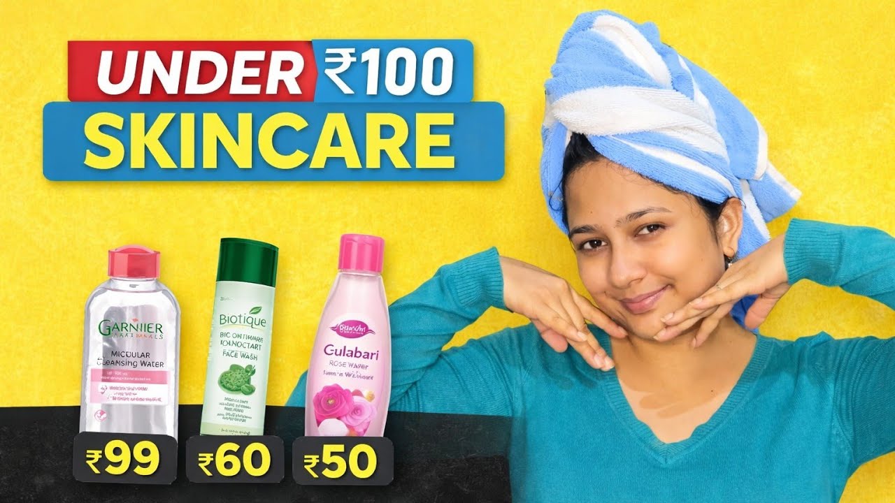 Affordable Skincare in India ₹100 Skincare Challenge | Real Glow on a Budget! 💸💖 #100challenge 