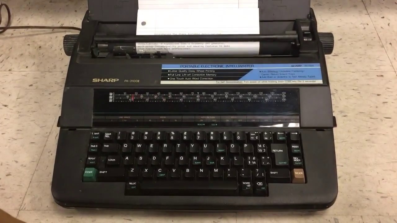 Sharp PA-3100II Portable Electronic Intelliwriter Typewriter Demo