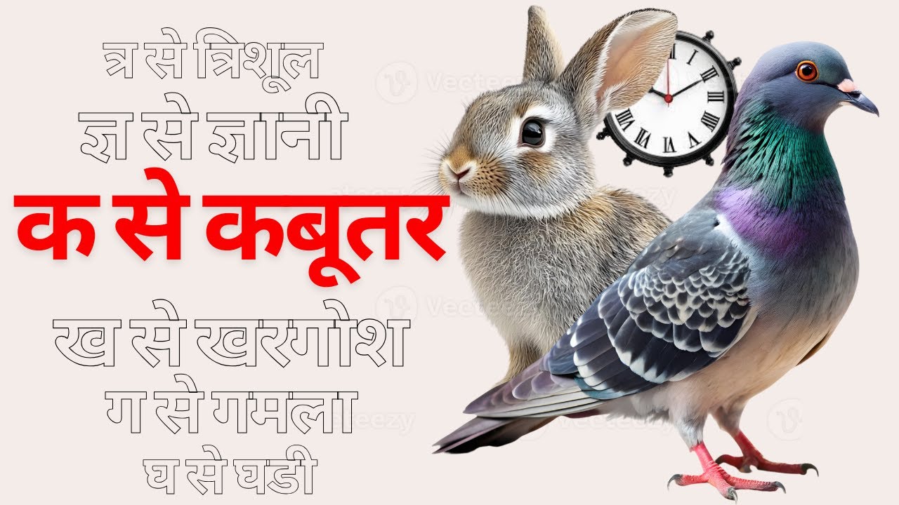 Hindi Varnamala | Swar Vyanjan | क से ज्ञ तक | क से कबूतर ख से खरगोश | a se anar | क से कमल | क ख ग