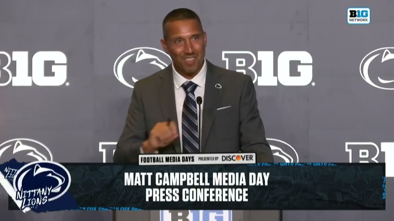 Penn State coach Matt Campbell speaks at his first Big Ten Media Day
