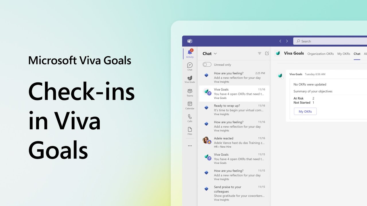 Check-in with Microsoft Viva Goals