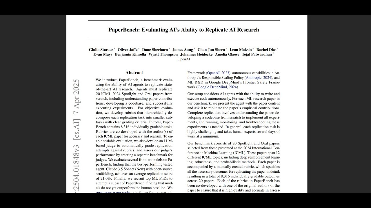 PaperBench: Evaluating AI's Ability to Replicate AI Research | Podcast