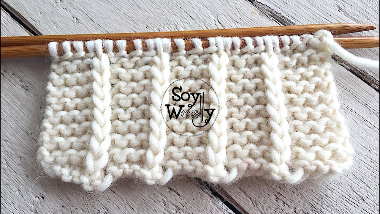 Punto f&aacute;cil en dos vueltas para tejer bufandas y mantas dos agujas (Ingl&eacute;s y Continental)-Soy Woolly