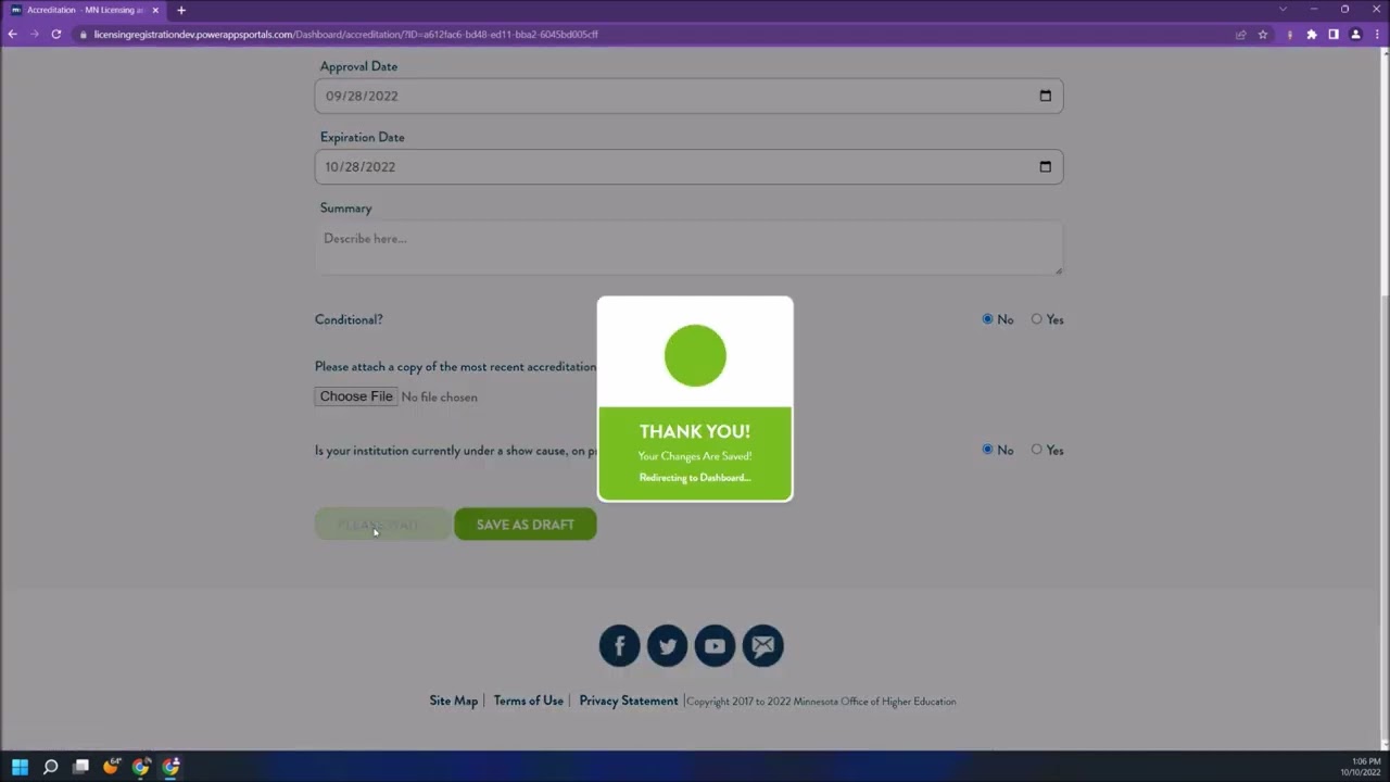 Registration Portal: Dashboard Walkthrough
