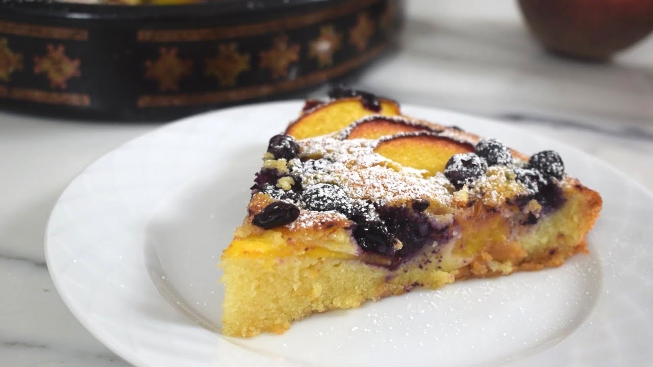 Peach Blueberry Greek Yogurt Cake