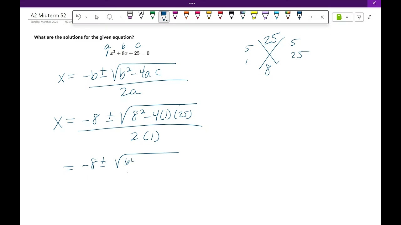 A2 Quad Formula with Complex Numbers