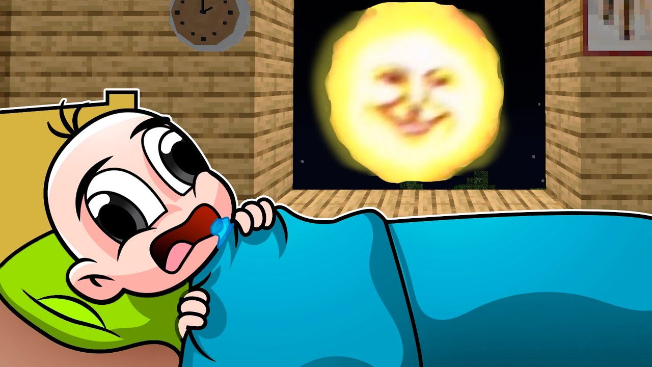 ESA NO ES LA LUNA... ME ESPIA MIENTRAS DUERMO 😱 ¿SOBREVIVIRE? BEBE NOOB en MINECRAFT