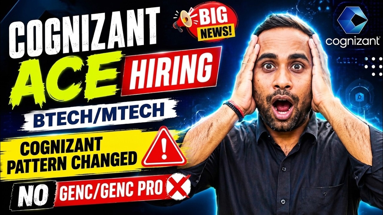 Найм Cognizant Ace | Btech/Mtech | Измененный формат Cognizant | Нет Genc/Genc Pro