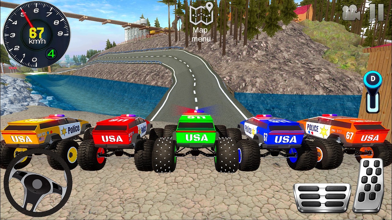 Extreme Sport Police Monster Truck Simulator 3D - Extreme Off-Road Driving - Android gameplay #4