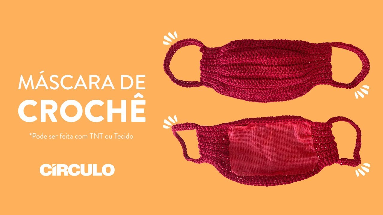 Máscara de Crochê - Pode ser feita com TNT ou tecido