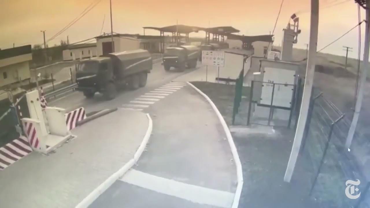First images of Russian troops entering Ukraine