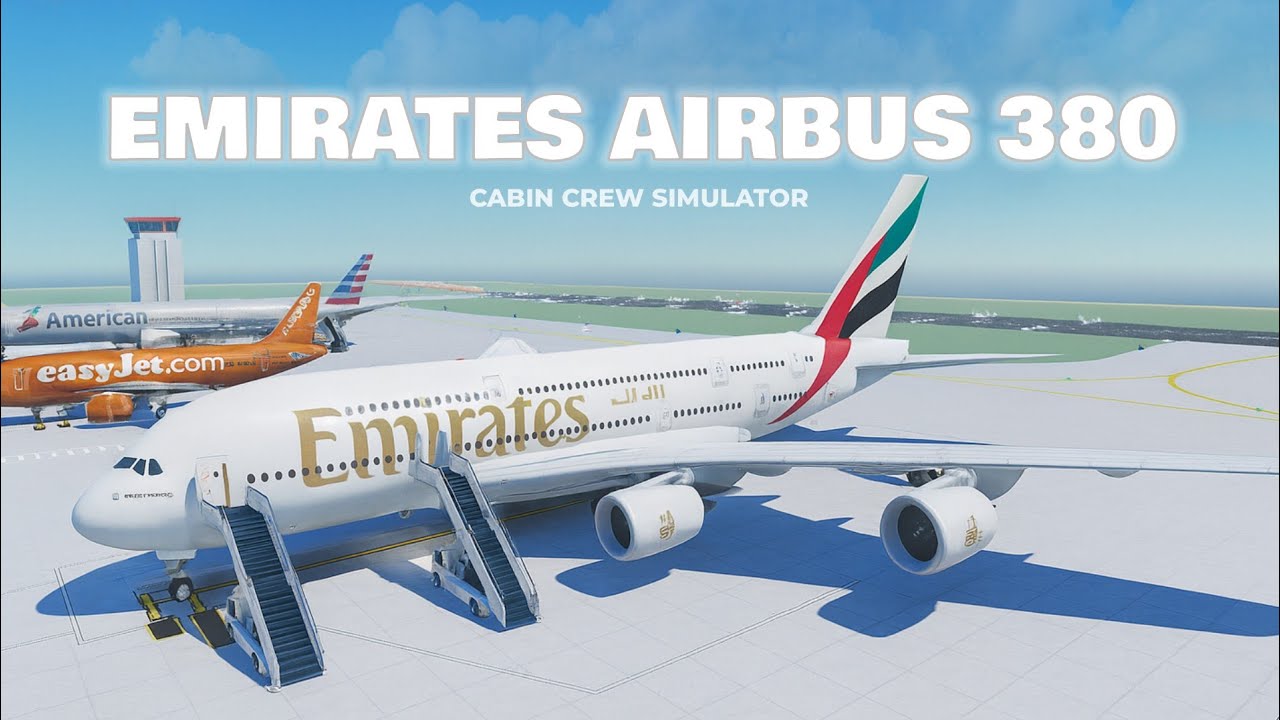 Roblox - Cabin Crew Simulator Emirates Airbus A380 Relaxing Gameplay