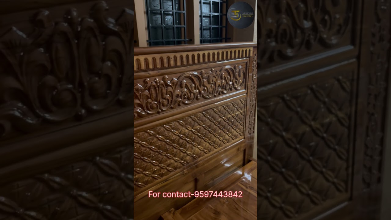 King size customized teak wood cot #lowpricefurniture #furnitureoutletstores #woodenfurniture